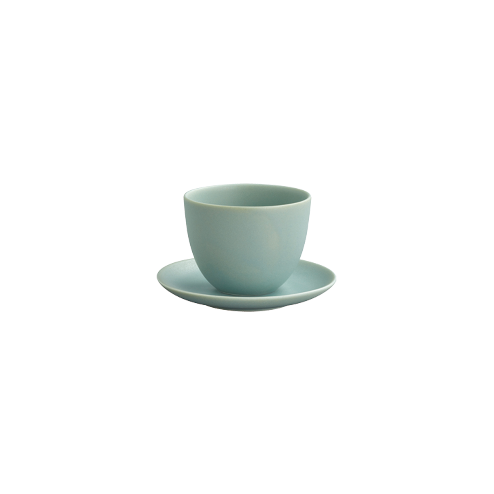 KINTO PEBBLE CUP & SAUCER (180ML/6OZ)  MOSS GREEN 3