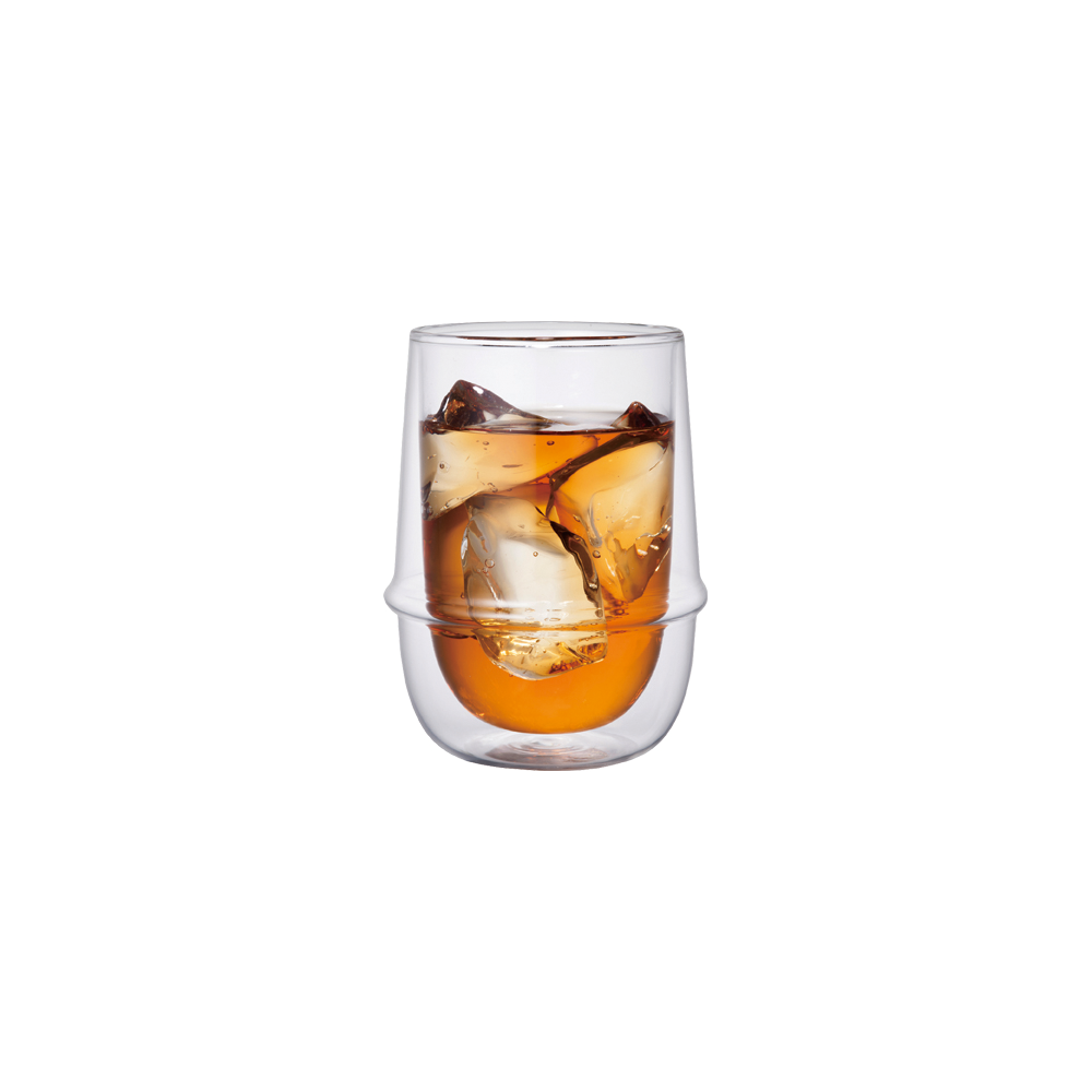  KINTO KRONOS DOUBLE WALL ICED TEA GLASS 350ML  CLEAR