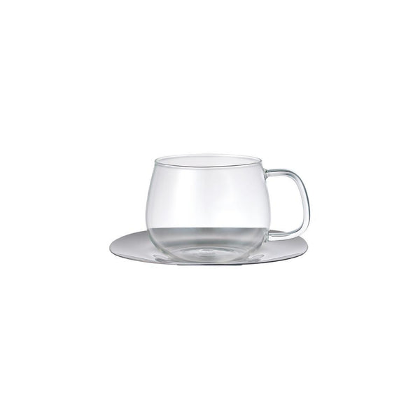 KINTO UNITEA CUP & SAUCER (350ML) STAINLESS STEEL 